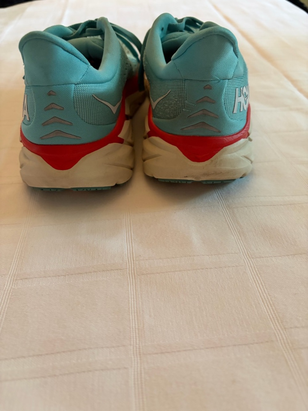 Hoka Women's Teal and Red Athletic Running Shoes - Picture 3 of 6